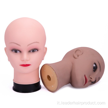Testa di manichino per bambola maschio e femmina in morbido silicone realistico